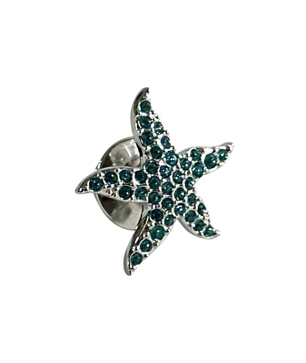 Swarovski 2006 SCS Eternity Blue Crystal Starfish Tie Tack Lapel Pin